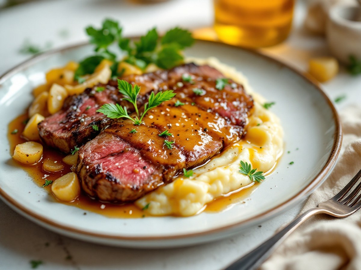 Rinderfilet mit Honig-Rahm-Schalotten
